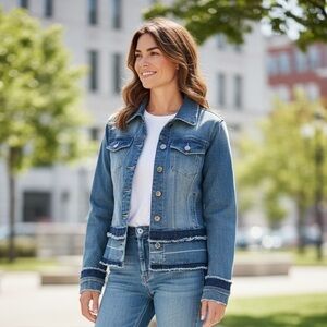 INC International Concepts SIZE M Jean Jacket  2 tone